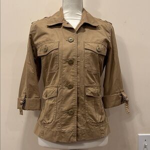 LUCKY BRAND Utility Jacket Khaki Small Adjustable sleeve length Adjustable waist